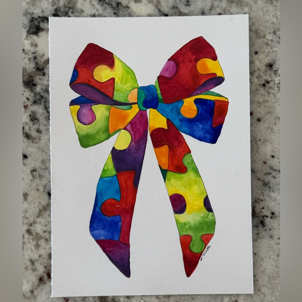 (4"x6") ASD Watercolor Bow Print
